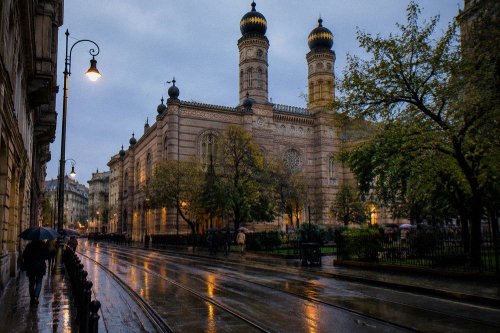Madach Imre Square and the gateway to the Jewish Quarter in Budapest