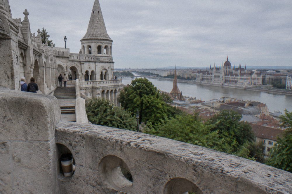 The lower terraces of the Fisherman's Bastion above the Danube