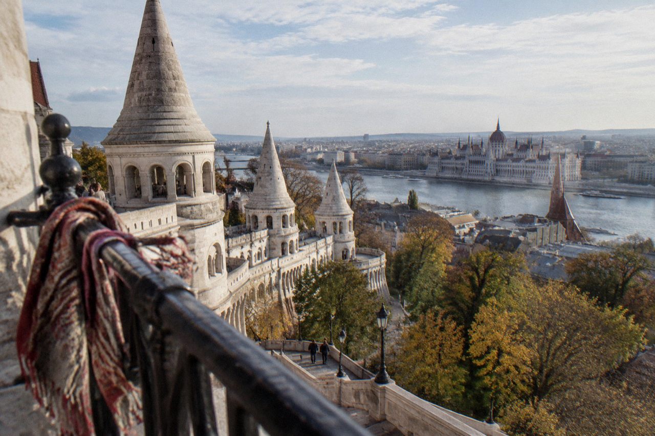The terraces and turrets of Fisherman's Bastion on Castle Hill in Budapest