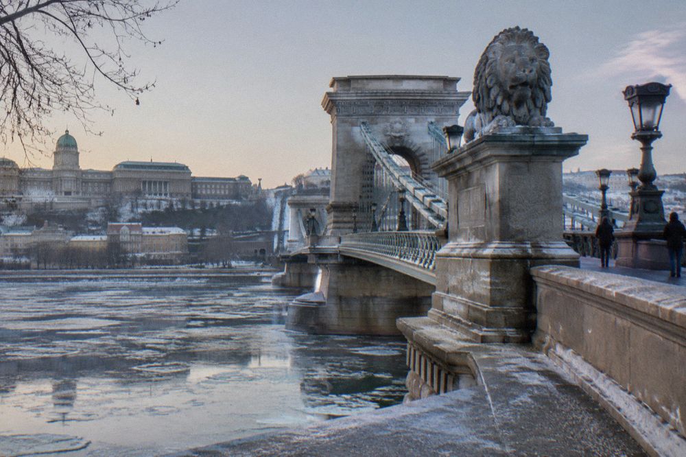 Chain Bridge and the Pest riverfront seen from the Buda side of the Danube