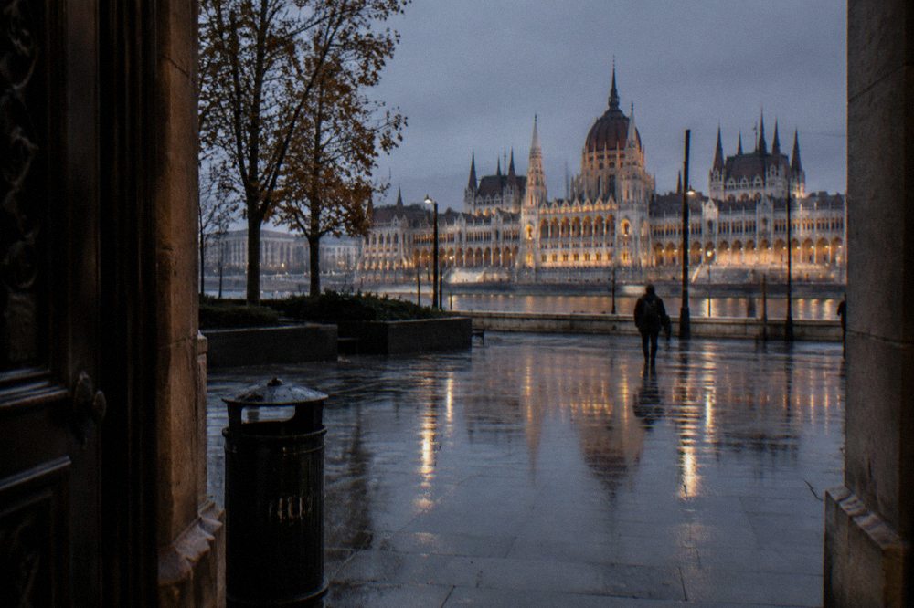 The Hungarian Parliament building seen from Kossuth Square