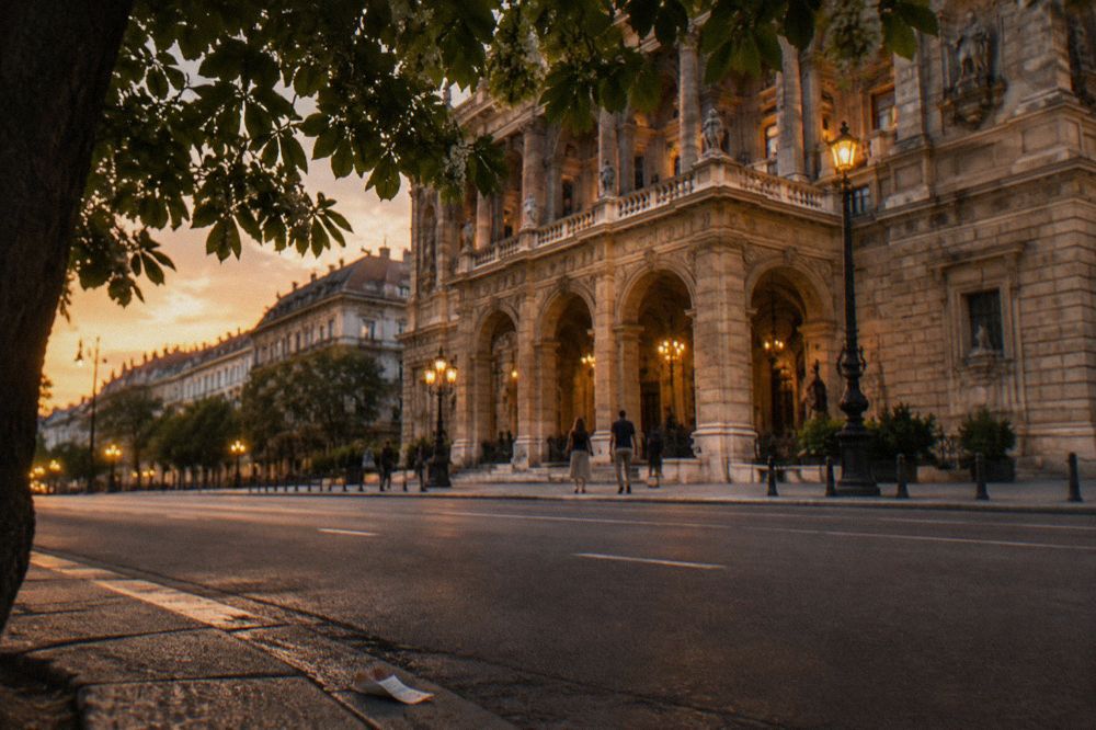 Hungarian State Opera facade on Andrássy Avenue