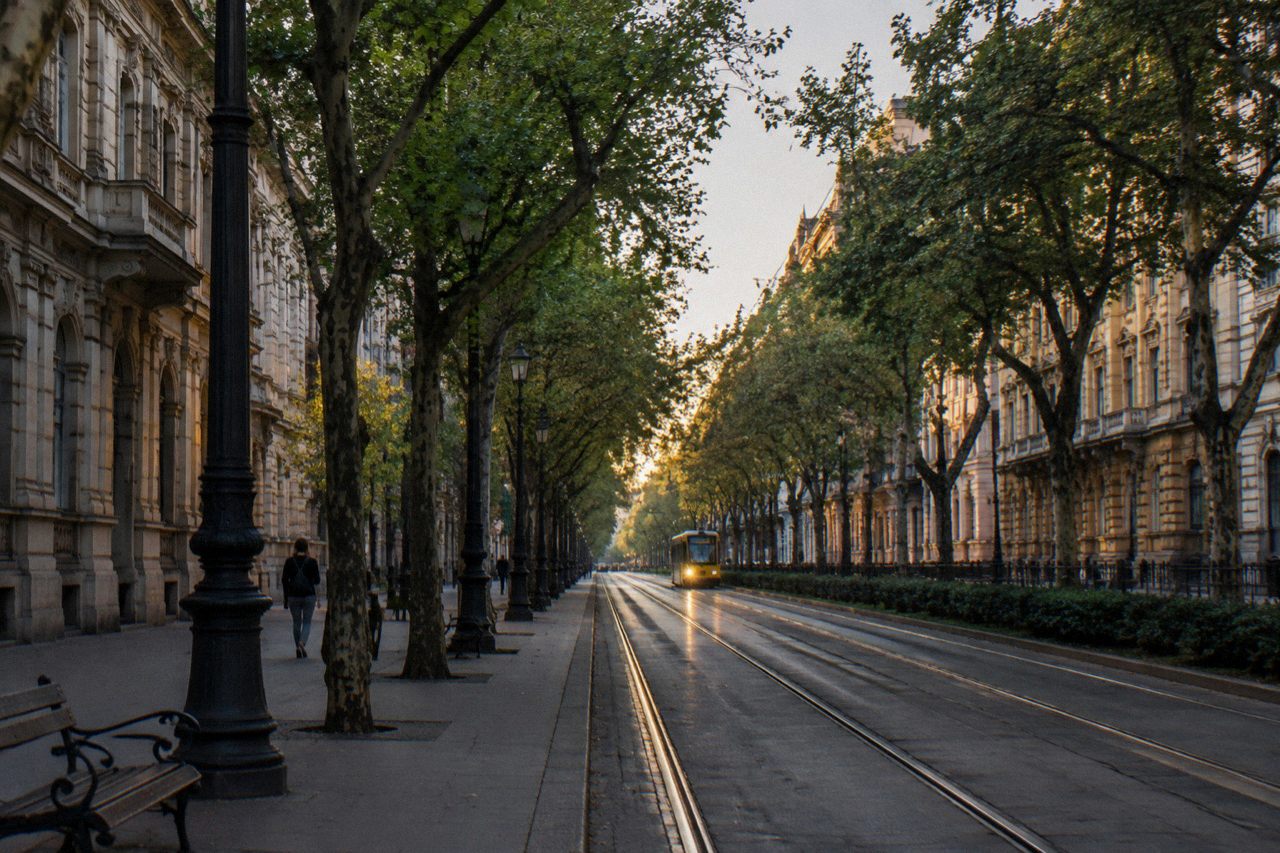 Andrássy Avenue stretching ahead with historic facades on both sides