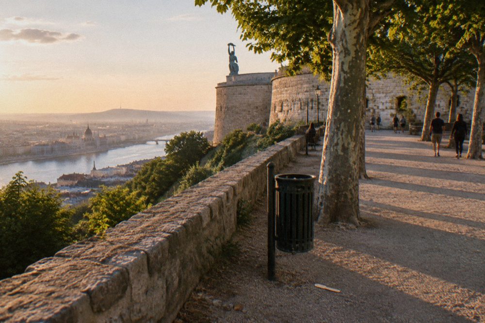 The inner park and promenade of the Citadella fortress on Gellért Hill