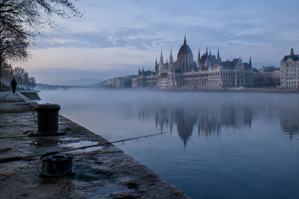 The Hungarian Parliament building seen across the Danube from the Buda side.